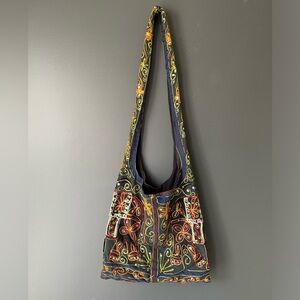 Boho bag. Sling bag. Side bag. Crossbody bag. Embroidery.